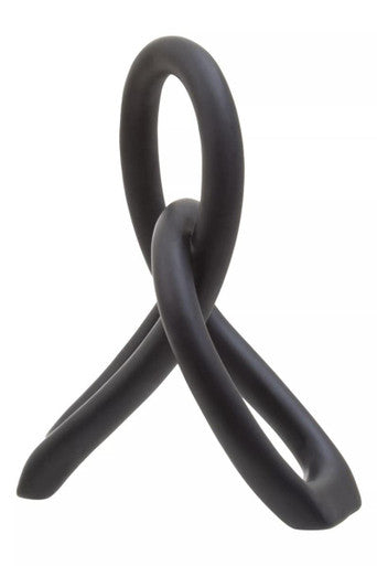 Orsina Matte Black Knot Sculpture – Abstract Polyresin Home Decor