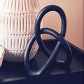 Orsina Matte Black Knot Sculpture – Abstract Polyresin Home Decor