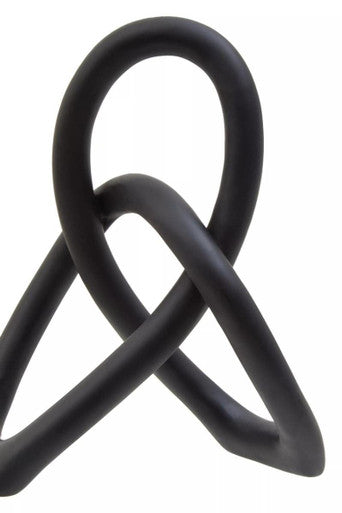 Orsina Matte Black Knot Sculpture – Abstract Polyresin Home Decor