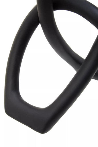 Orsina Matte Black Knot Sculpture – Abstract Polyresin Home Decor