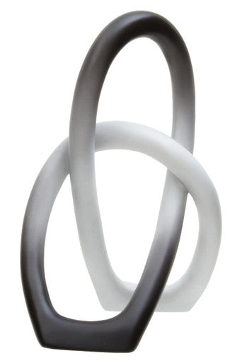 Orsina Broc Ombre Black and White Knot Sculpture – Modern Decor