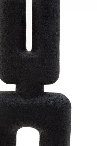 Orsina Broc Small Matte Black Sculptured Vase – U-Shaped Modern Decor