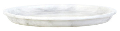 Orsina Marmore Round Marble Plate – Polished White Stone Serving Tray