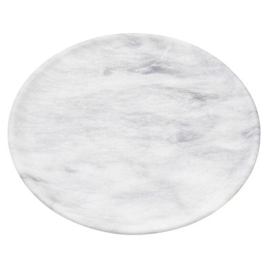 Orsina Marmore Round Marble Plate – Polished White Stone Serving Tray