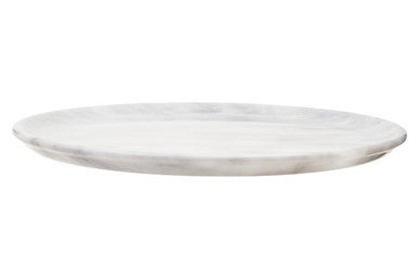 Orsina Marmore Round Marble Plate – Polished White Stone Serving Tray