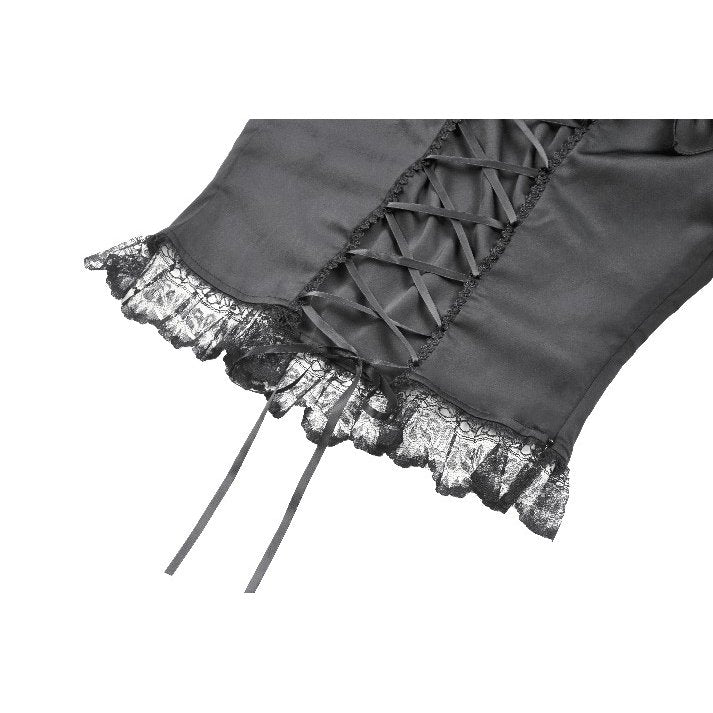 Dark in Love Seraphina Black Ruched Puff Sleeve Corset Top