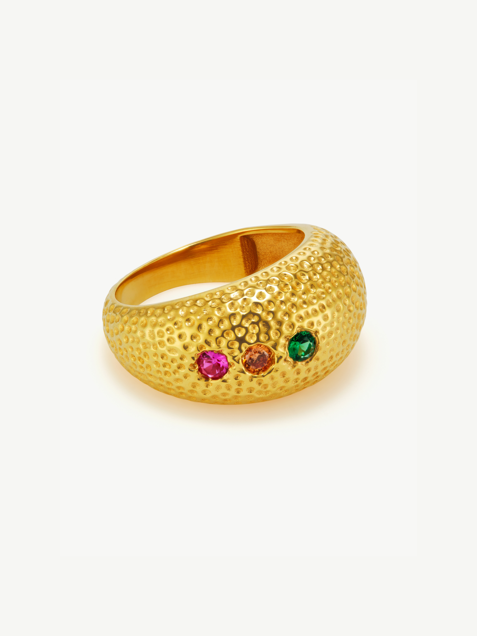 No More Nobody Zadie Gold Vermeil Dome Ring - Recycled Silver Statement
