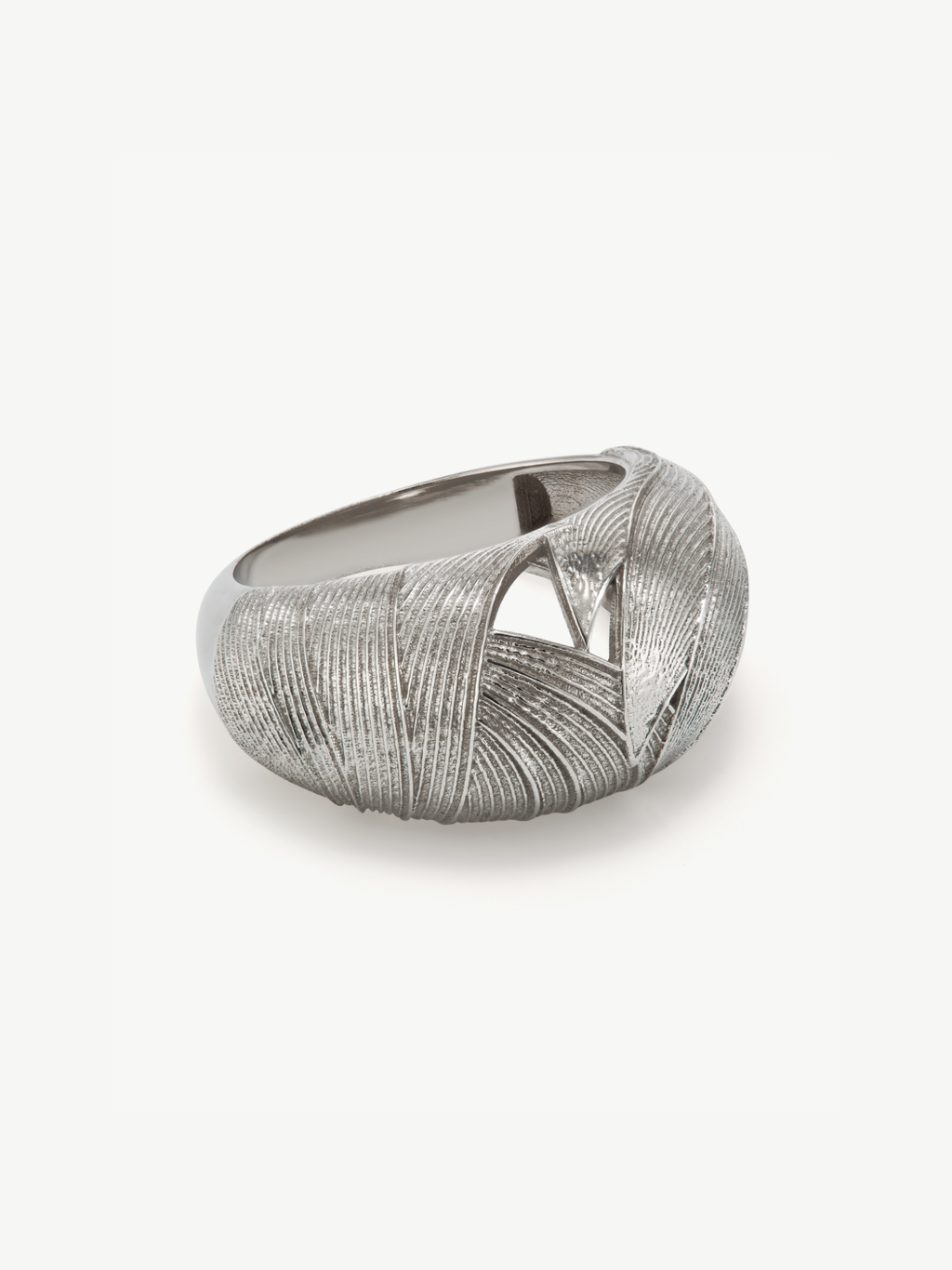 No More Nobody Day Textured Dome Ring – Recycled Sterling Silver