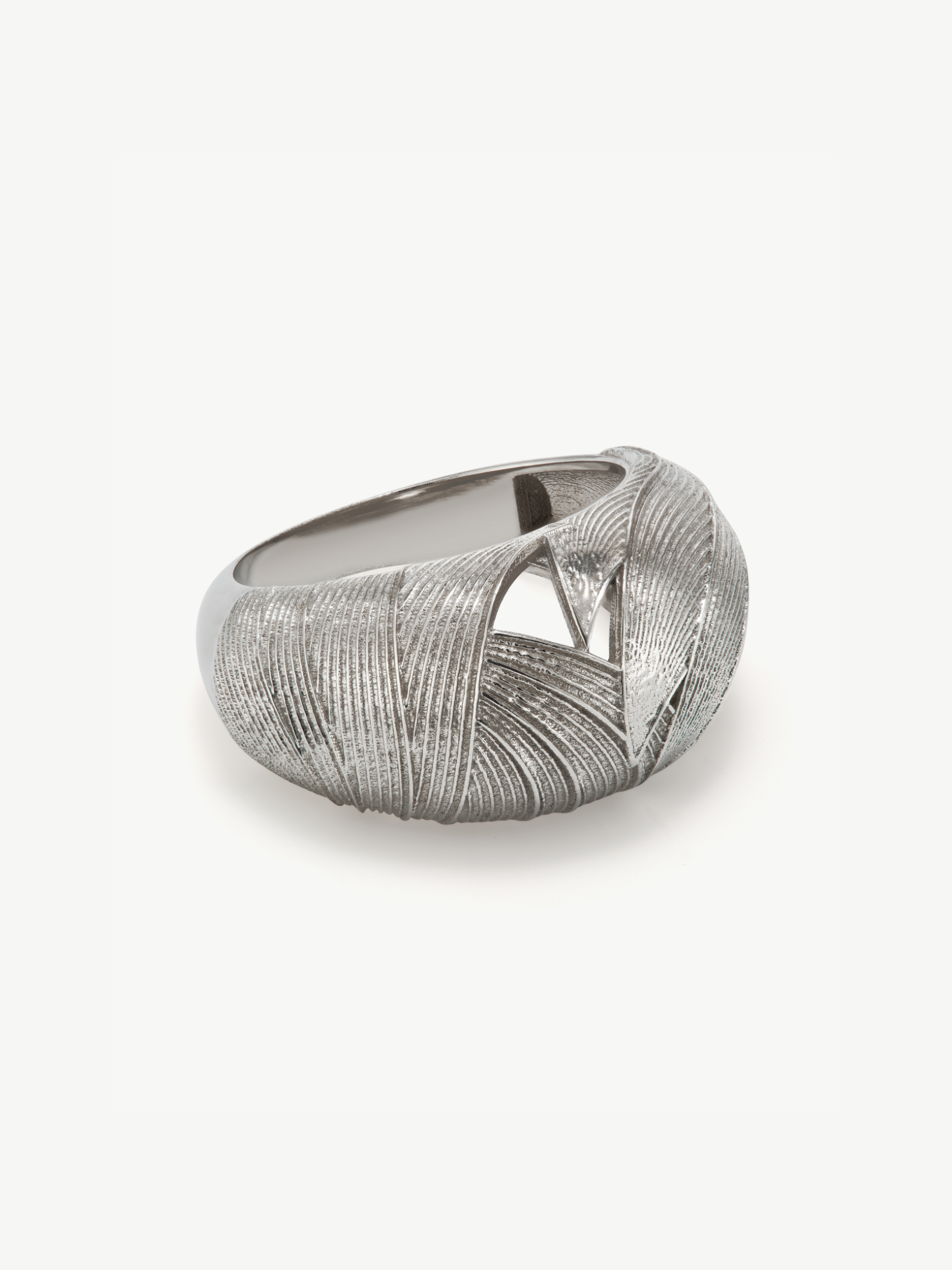 No More Nobody Day Textured Dome Ring – Recycled Sterling Silver