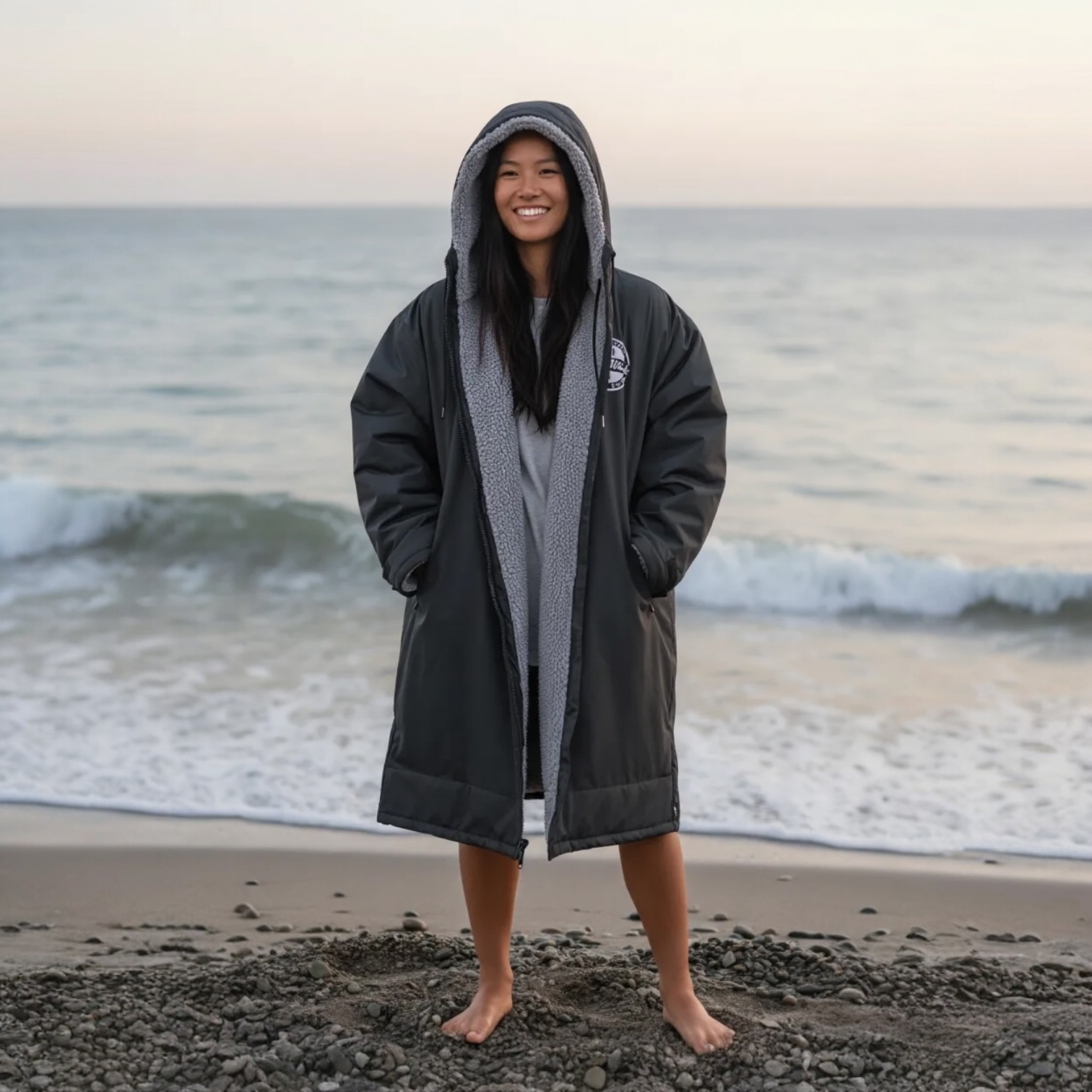 FatStick FatWrap Waterproof Recycled Fleece Changing Robe – Unisex Dry Coat
