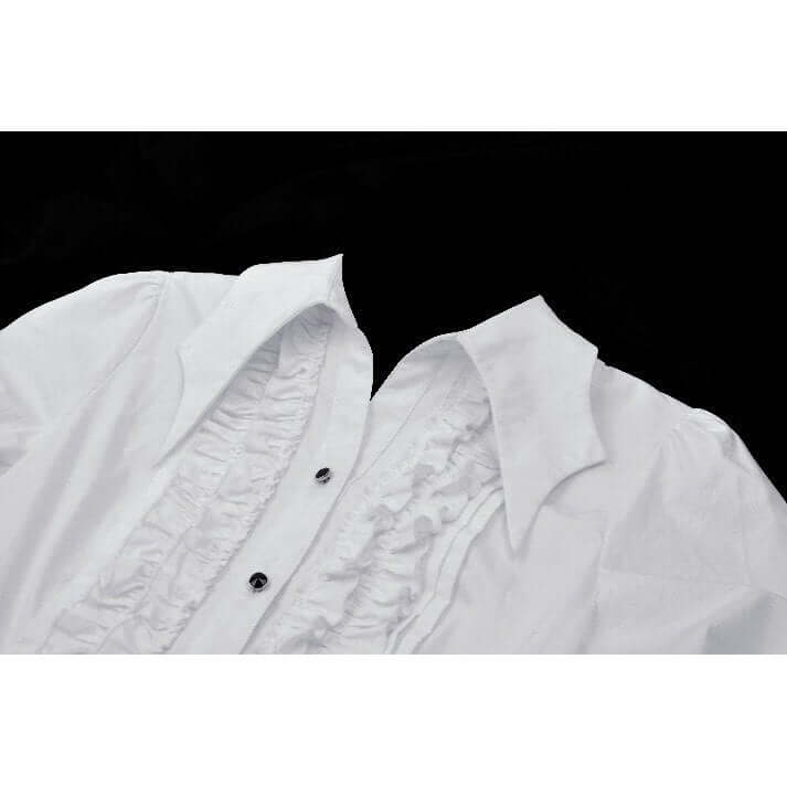 Dark in Love Queeny White Gothic Demon Shirt – Cotton Corset Top