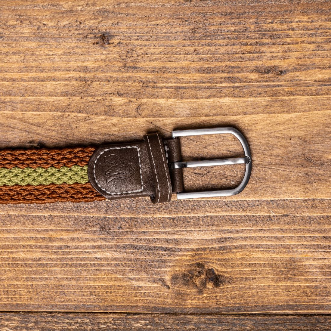 Swole Panda Brown & Khaki Woven Belt | Recycled Elasticated Unisex