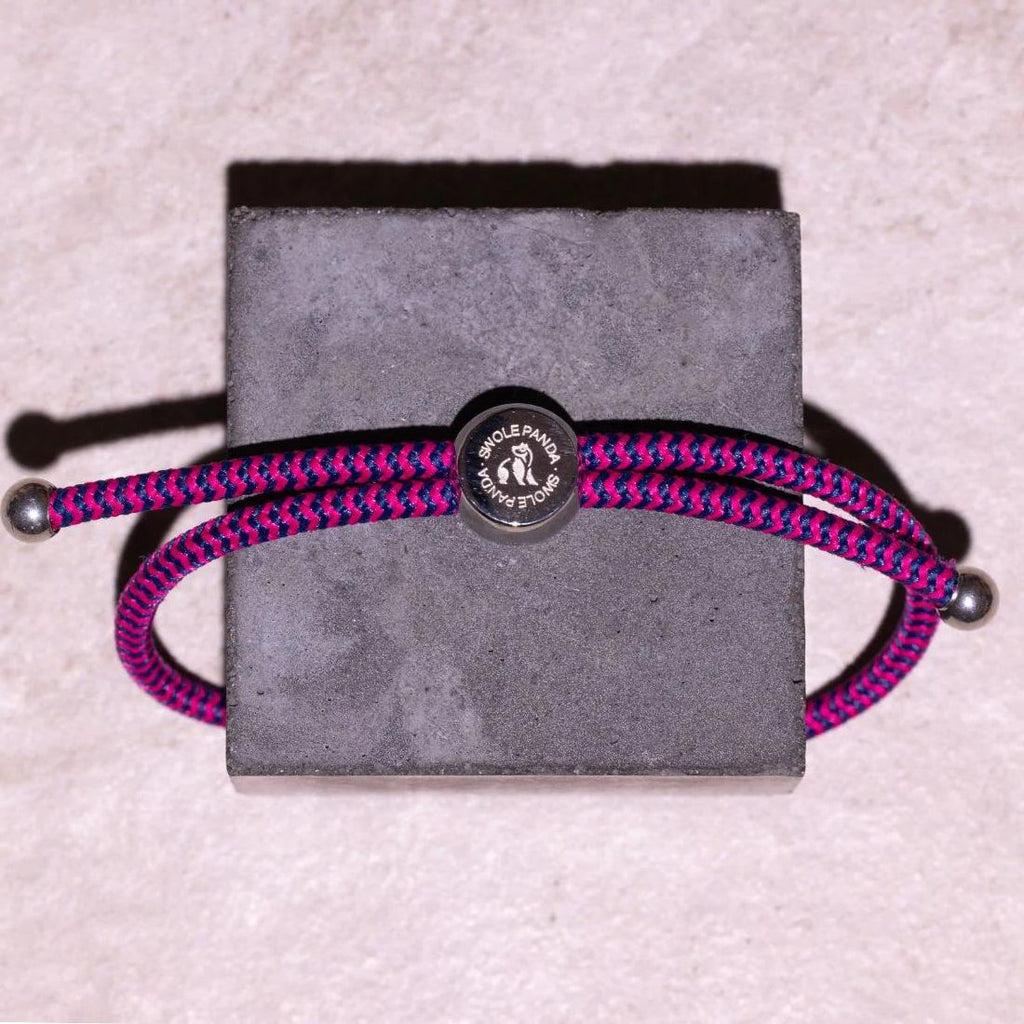 Swole Panda Rich Pink Zigzag Recycled Rope Bracelet | Sustainable Unisex