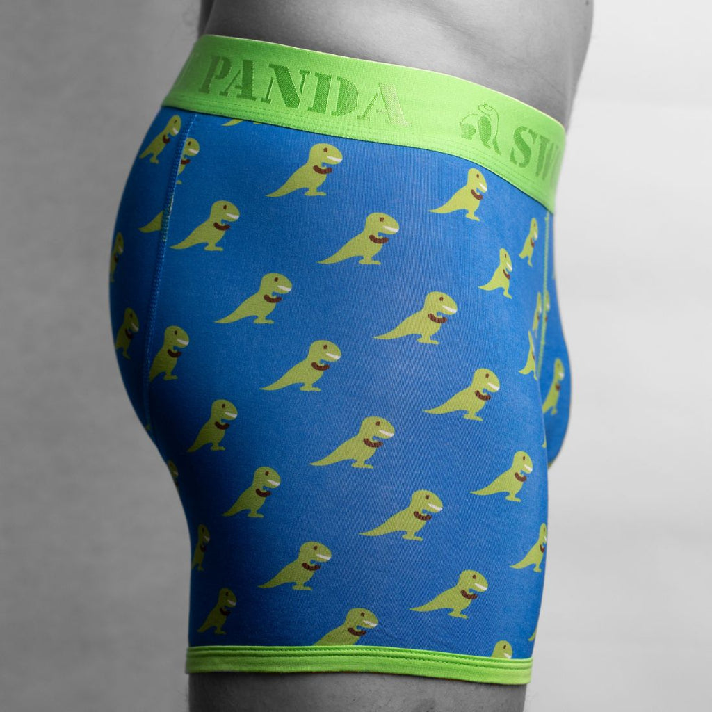 Swole Panda Bamboo Boxers – T-Rex Print Breathable Men's Underwear