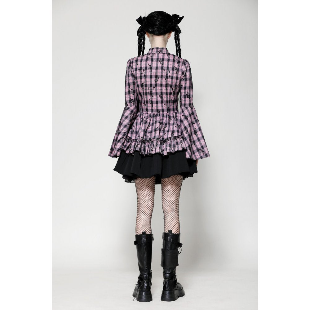 Dark in Love Ellery Pink Butterfly Dress with Bell Sleeves