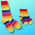 Swole Panda Rainbow Stripe Bamboo Socks | Matching Adult & Child