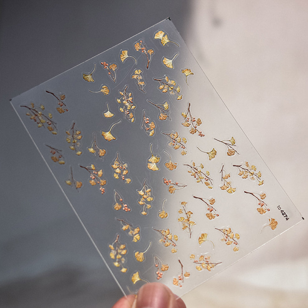 LuLuFun Studio Autumn Leaf 5D Nail Deco Stickers - Ultra-Thin 1 Sheet