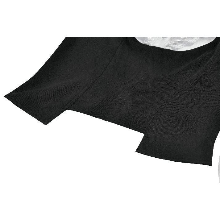 Dark in Love Court-Style Gothic Blouse | Black & White Lace Ruffle