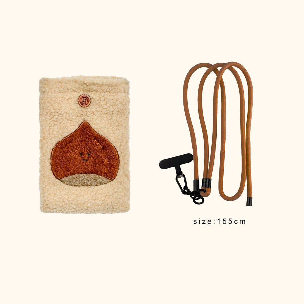 LuLuFun Studio Chestnut Plush Mini Crossbody Bag - Cute Kawaii Purse