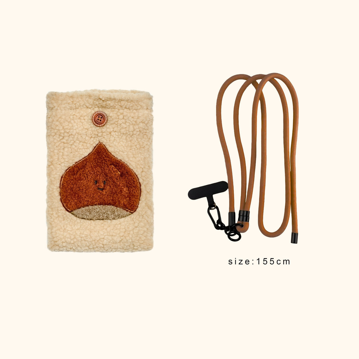 LuLuFun Studio Chestnut Plush Mini Crossbody Bag - Cute Kawaii Purse