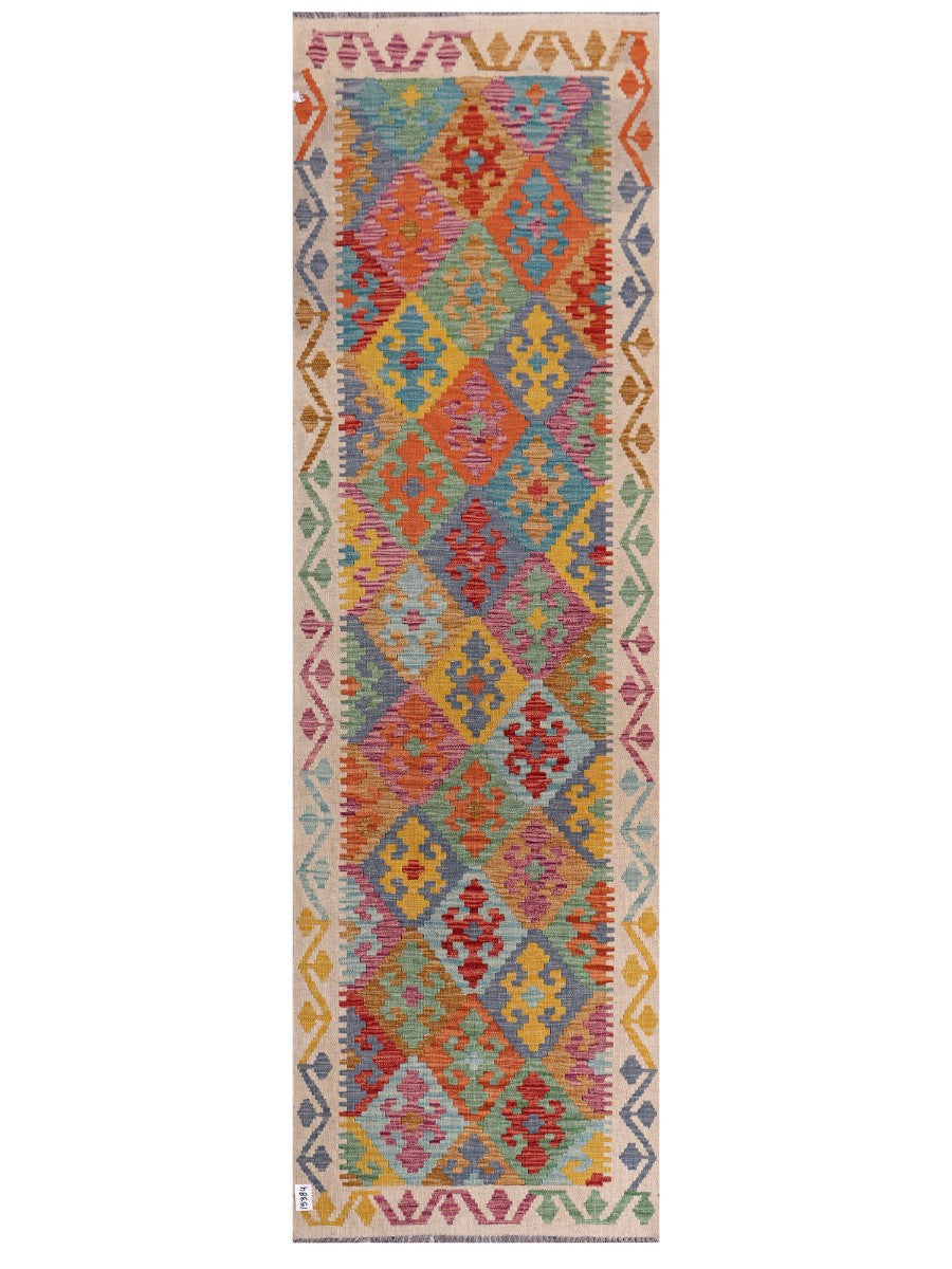 Maimana Afghanistan Kilim Runner - 290 x 88 cm