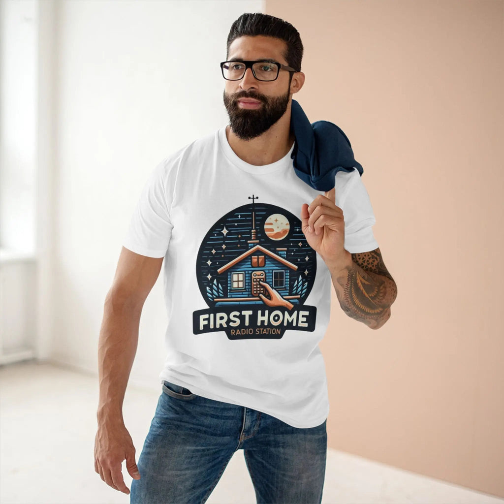 First Home Radio Station Graphic Tee - Celebrate Unity and Nostalgia