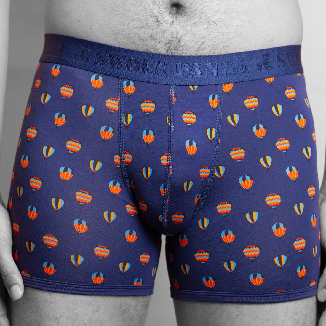Swole Panda Bamboo Boxers – Hot Air Balloon Print Breathable Underwear