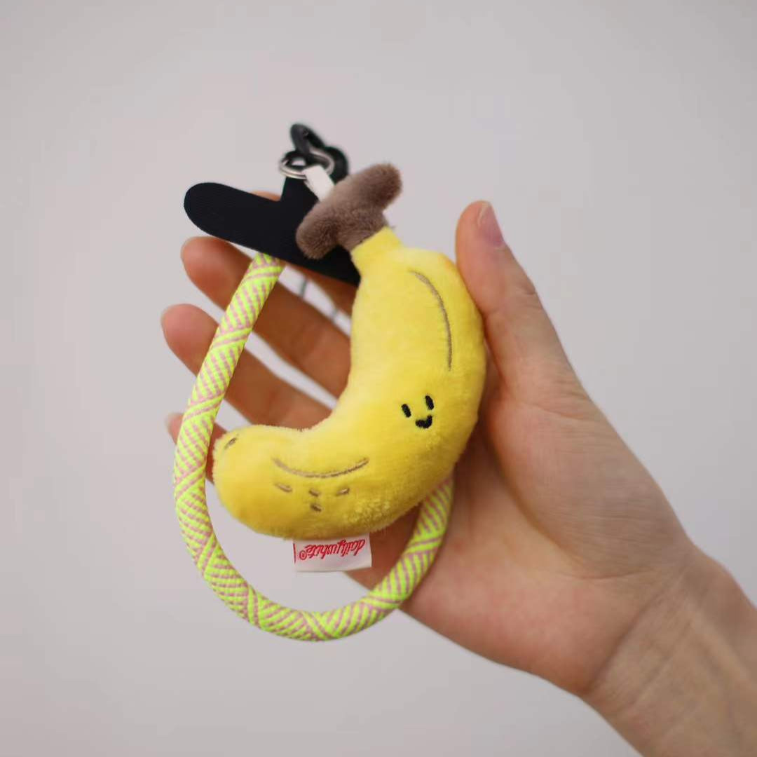 LuLuFun Studio Banana Plush Bag Charm – Cute Yellow Kawaii Keychain