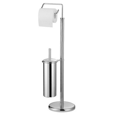 Orsina Linnea Chrome Toilet Brush and Roll Holder – Space-Saving Stand