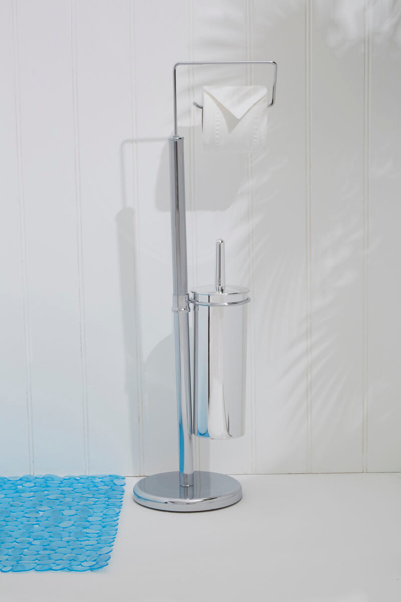 Orsina Linnea Chrome Toilet Brush and Roll Holder – Space-Saving Stand