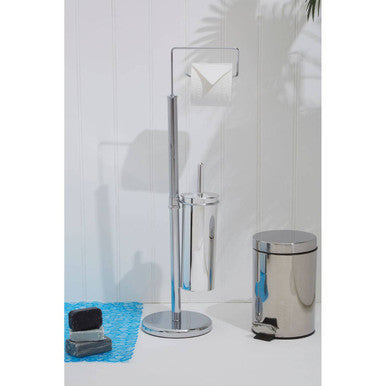 Orsina Linnea Chrome Toilet Brush and Roll Holder – Space-Saving Stand
