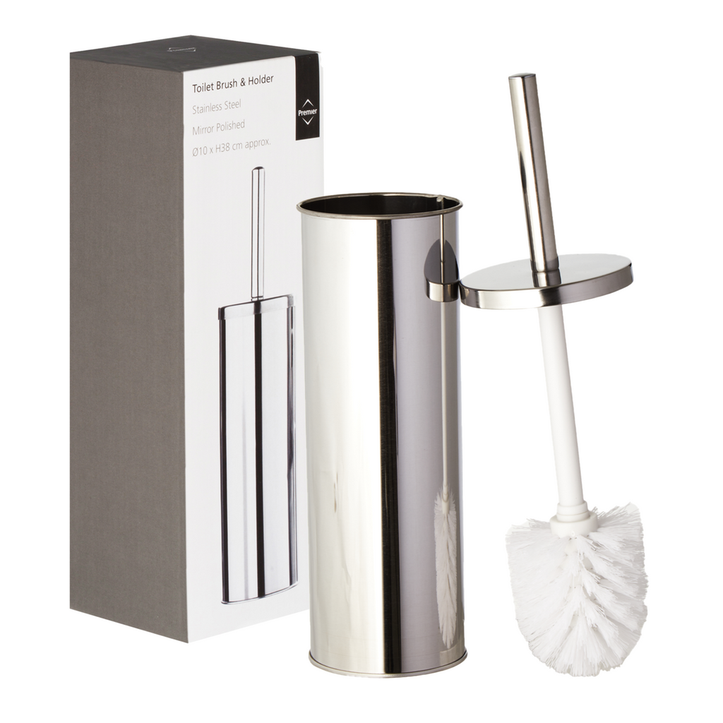 Orsina Indy Stainless Steel Toilet Brush with Holder | Ergonomic Design