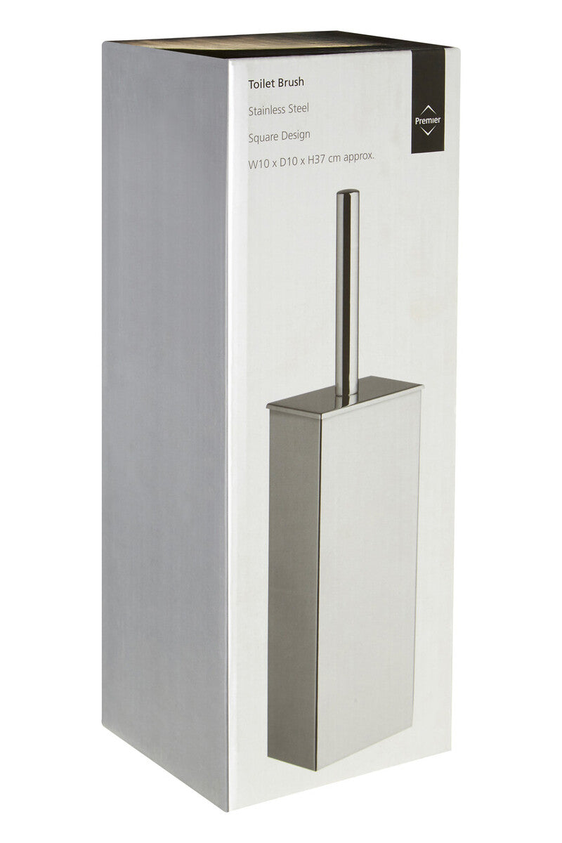 Orsina Indy Square Toilet Brush – Stainless Steel Modern Bathroom Set