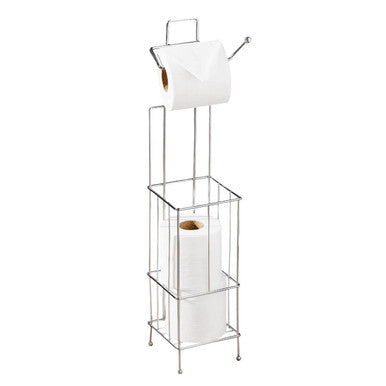 Orsina Linnea Toilet Roll Holder and Storer – Chrome Wire Stand