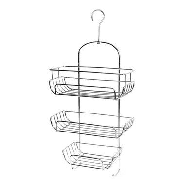 Orsina Dara Three-Tier Chrome Shower Caddy – Durable Metal Storage