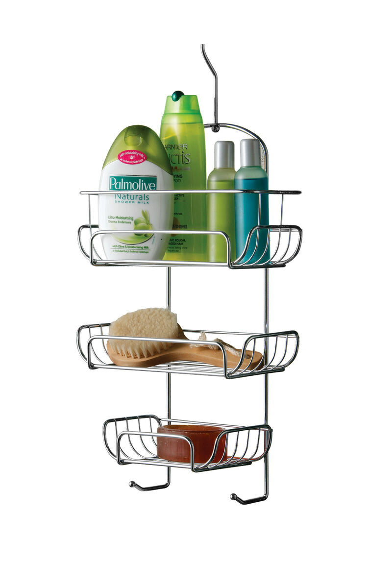 Orsina Dara Three-Tier Chrome Shower Caddy – Durable Metal Storage