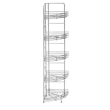 Orsina Dara 5 Tier Chrome Corner Storage Rack | Wire Bathroom Organizer