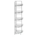 Orsina Dara 5 Tier Chrome Corner Storage Rack | Wire Bathroom Organizer