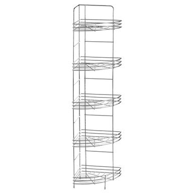 Orsina Dara 5 Tier Chrome Corner Storage Rack | Wire Bathroom Organizer