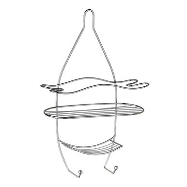 Orsina Dara 3-Tier Chrome Shower Caddy with Hooks – Silver Metal