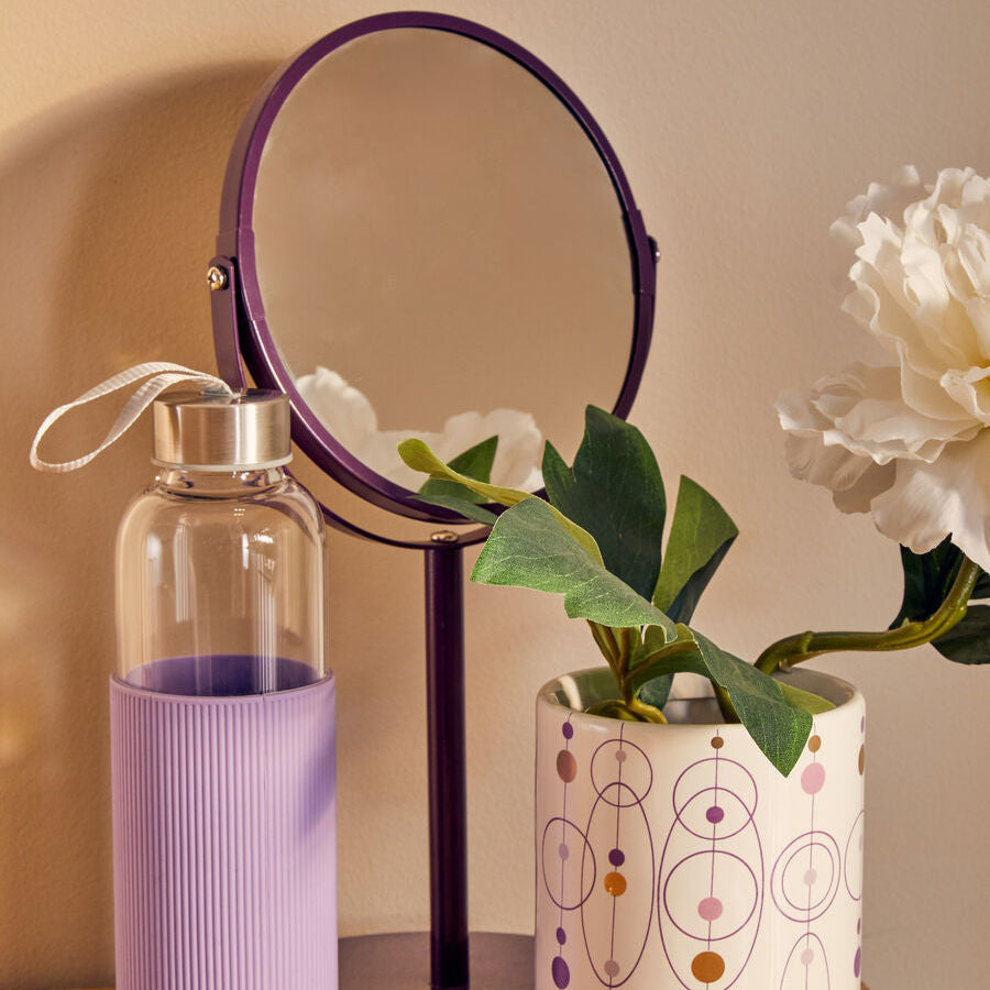 Orsina Purple Swivel Mirror | Double-Sided Magnifying Tabletop Vanity