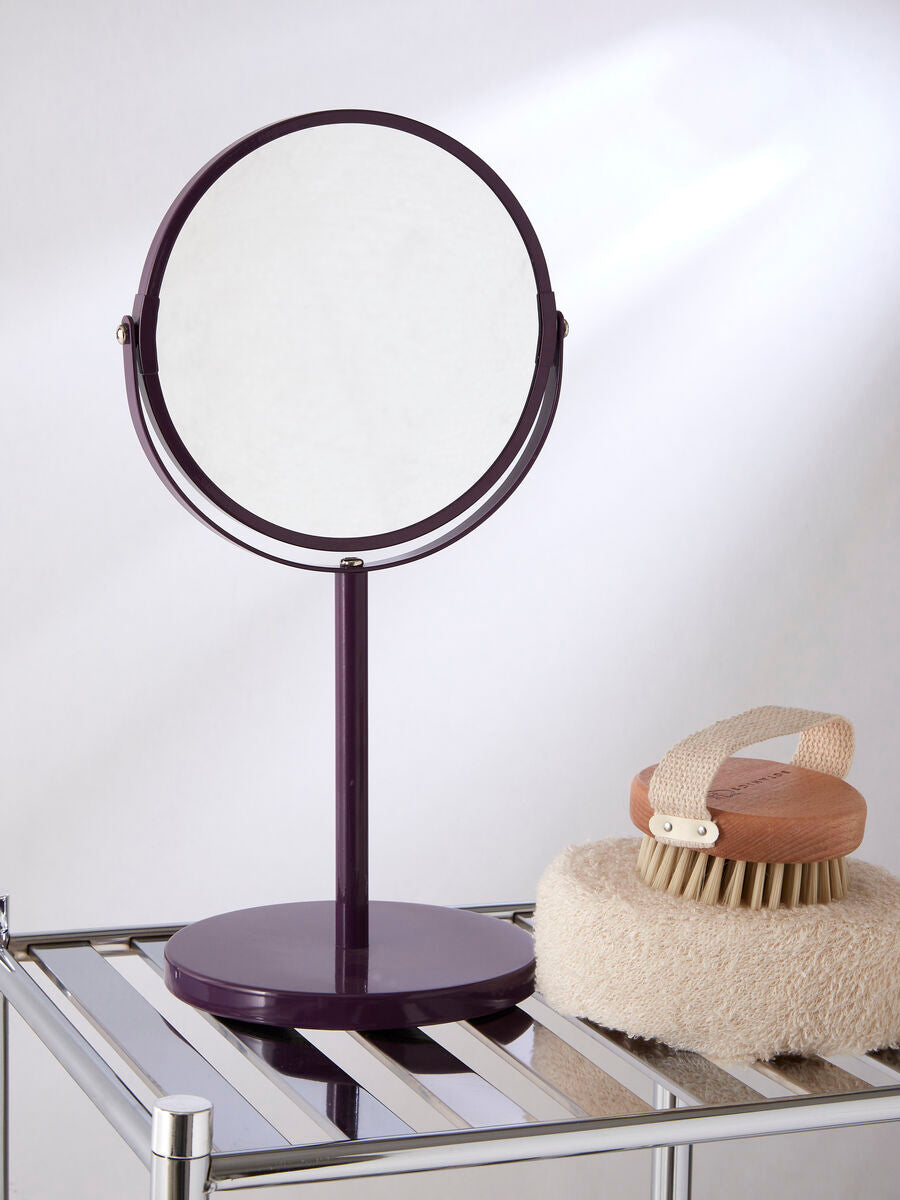 Orsina Purple Swivel Mirror | Double-Sided Magnifying Tabletop Vanity