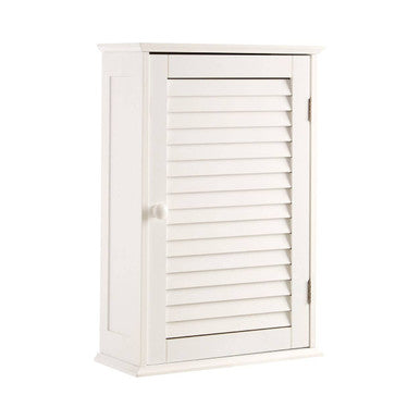 Orsina Shutter White Wood Wall Cabinet – Modern Bathroom Storage