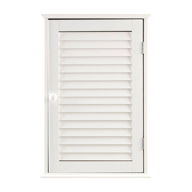 Orsina Shutter White Wood Wall Cabinet – Modern Bathroom Storage