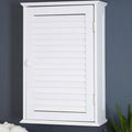 Orsina Shutter White Wood Wall Cabinet – Modern Bathroom Storage