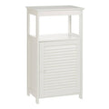 Orsina Shutter White Wood Floor Cabinet | Modern Bathroom Storage