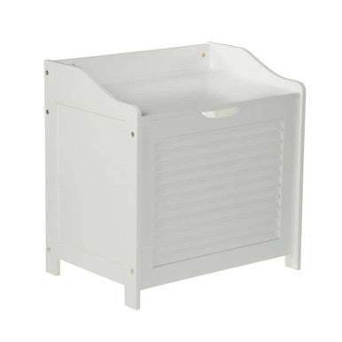 Orsina Shutter White Wood Laundry Storage Cabinet | Utility Organiser