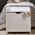 Orsina Shutter White Wood Laundry Storage Cabinet | Utility Organiser