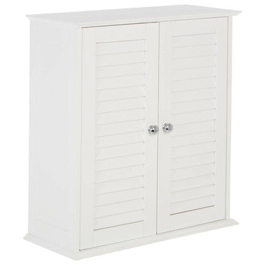 Orsina Shutter White Wood 2 Door Wall Cabinet | Modern Storage