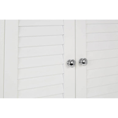 Orsina Shutter White Wood 2 Door Wall Cabinet | Modern Storage